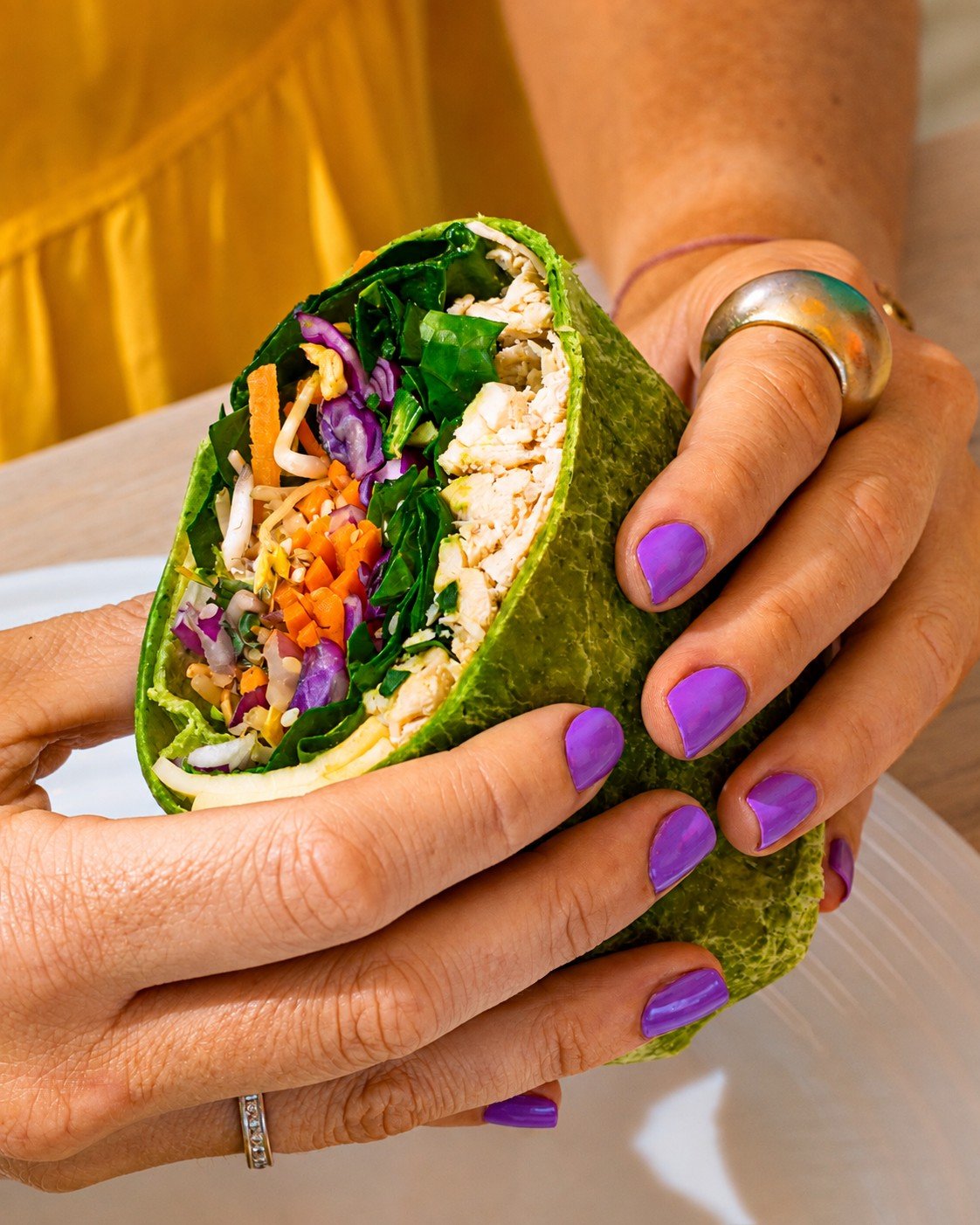 Gokéla customer enjoying a wrap